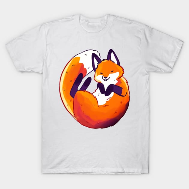 Cute sleeping fox illustration T-Shirt by Yarafantasyart